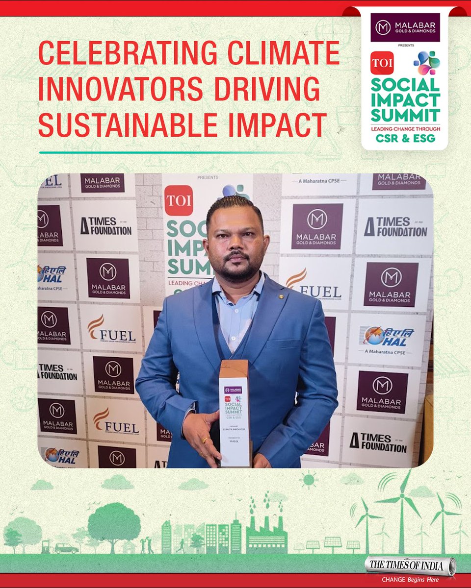 At The Malabar Gold &amp; Diamonds presents The Times of India Social Impact Summit 2025, Phool was honoured under the ‘Climate Innovator’ category for their pioneering contributions to climate action and sustainability.

Transforming floral waste into eco-friendly products, Phool is