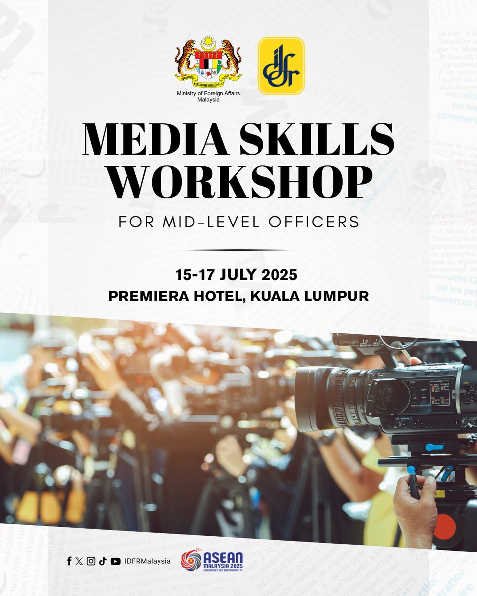 IDFR is back with its signature Media Skills Workshop, exclusively designed for mid-level officers ready to lead with confidence in the spotlight.

From 15-17 July 2025, immerse yourself in three impactful days of hands-on learning focused on media engagement, press conference