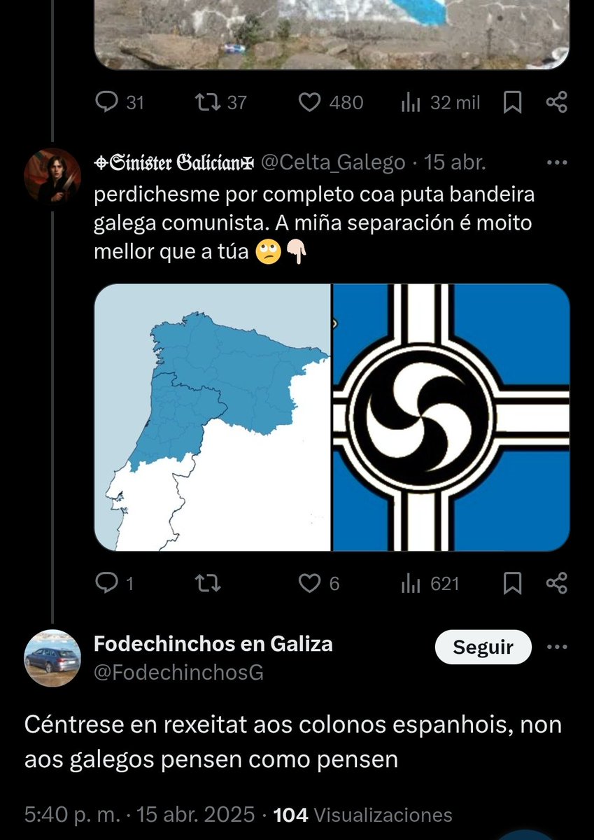 Fun story: en un giro inesperado de los acontecimientos,  esta cuenta que dice que los gallegos son 'moi superiores' es llevada por un neonazi.