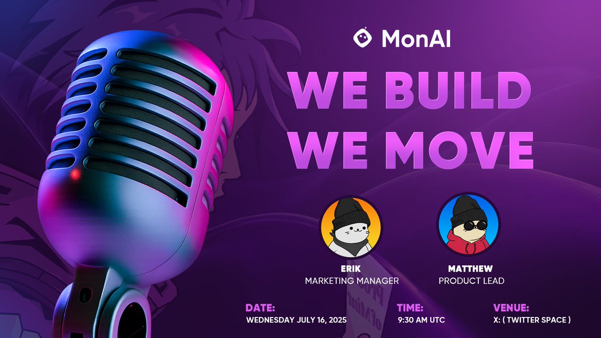 MonAIgg's tweet image. We Build. We Move

This Wednesday, we talk

🗓️ July 16 - Community Talk