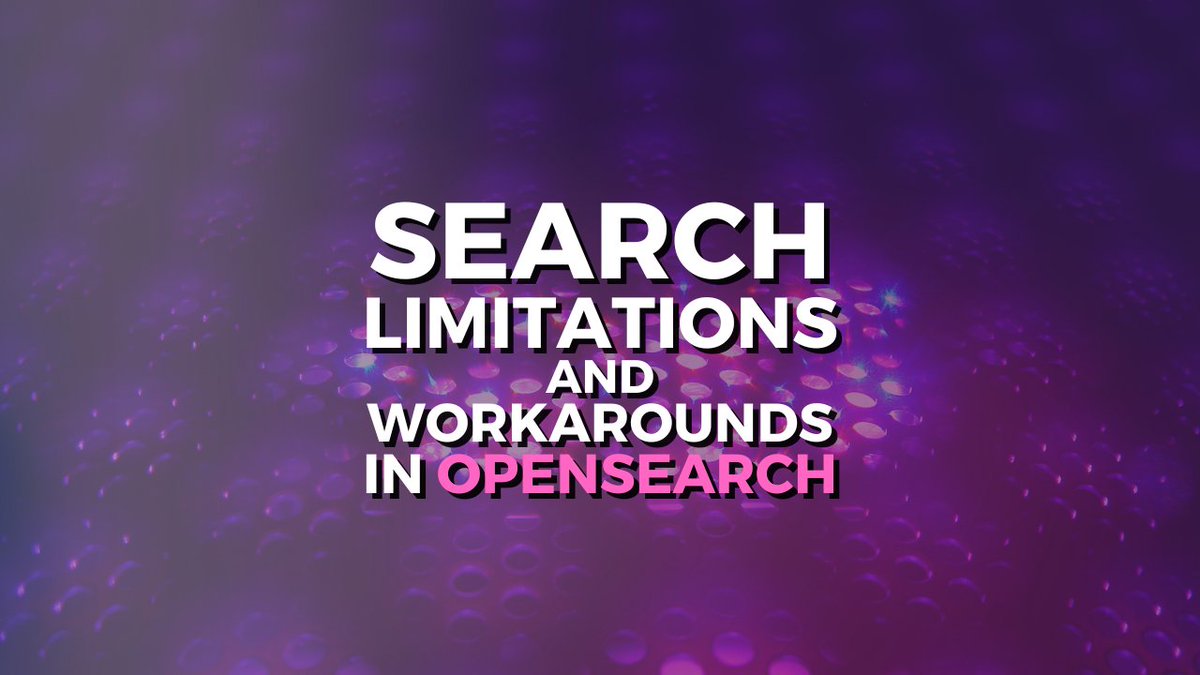 Sease (@seaseltd) on Twitter photo Limitations in #OpenSearch? Our engineer, Nazerke Seidan, breaks them down + offers workarounds in her new blog!
(Meetup talk video on this topic is coming soon!)
sease.io/2025/07/limitaโฆ Limitations in #OpenSearch? Our engineer, Nazerke Seidan, breaks them down + offers workarounds in her new blog!
(Meetup talk video on this topic is coming soon!)
sease.io/2025/07/limitaโฆ