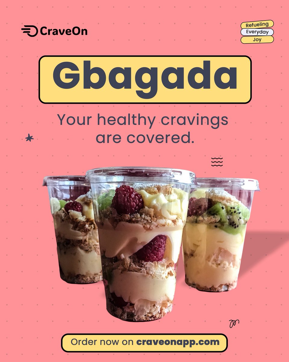 craveonapp's tweet image. Gbagada, we’re live!
Healthy cravings now just a tap away.
Order fresh smoothies, parfaits, fruit bowls & more, delivered fast, just how you like it.
Powered by trusted vendors.
#refuelingeverydayjoy