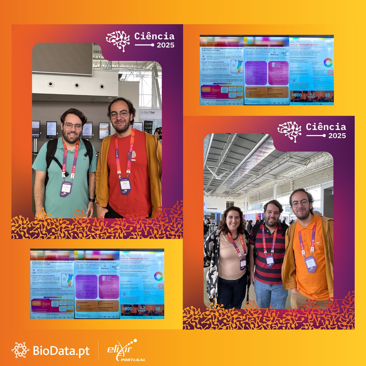 BioData.pt was proudly represented at Encontro Ciência 2025 by Inês Chaves, Miguel Cisneiros &amp; Gil Poiares Oliveira, presenting posters on GLIM-BioData, Ready for BioData Management &amp; our work on secure, GDPR-compliant genomic data via the EGA!

#BioData_pt #FCT