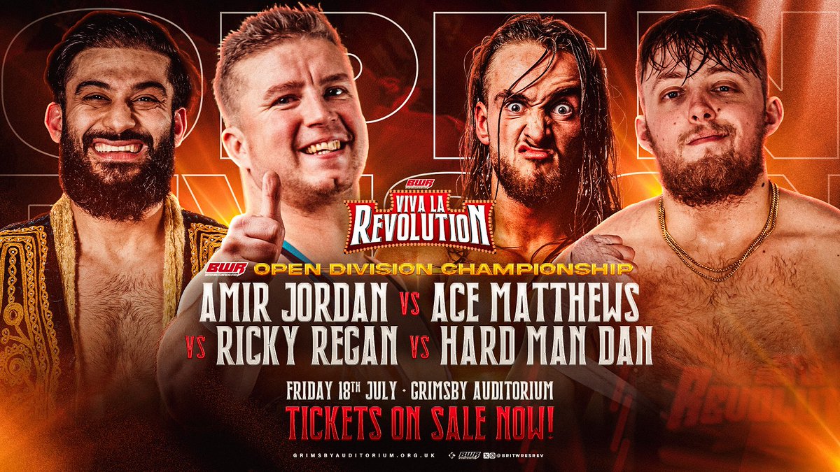 BWR VIVA LA REVOLUTION
Friday 18th July 2025
Grimsby Auditorium

🎟️ grimsbyauditorium.org.uk/show/british-w…

💥 A World Championship match eight years in the making.
💥 A three-team TLC match for the Tag Titles.
💥 The final chapter in the Open Division’s most unpredictable reign.
New stars
