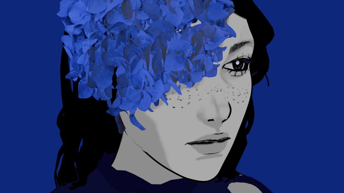 kuruukuru1's tweet photo. My very first 3D character 🥹 Struggled a lot with the retopo, but that face made it all worth it 🦋🔷 https://t.co/1rY3NW2Plh