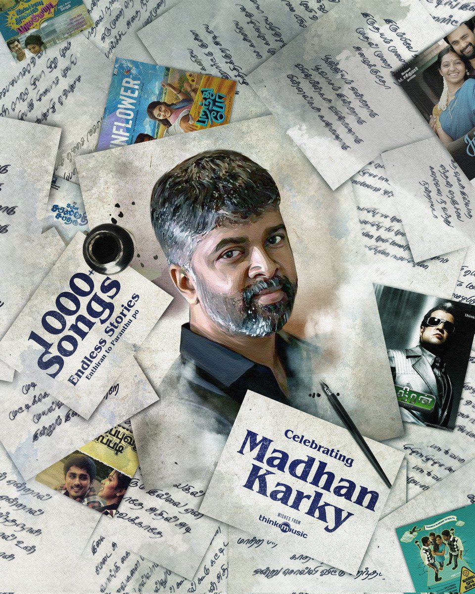 Think Music (@thinkmusicindia) on Twitter photo From Irumbile to Smoking Kills - 1000+ lyrical milestones, all with magic in every word. 📝🔥
Proud to be part of this legendary journey with <a href="/madhankarky/">Madhan Karky</a> 🤍
#CelebratingMadhanKarky #ThinkMusic #1000AndCounting From Irumbile to Smoking Kills - 1000+ lyrical milestones, all with magic in every word. 📝🔥
Proud to be part of this legendary journey with <a href="/madhankarky/">Madhan Karky</a> 🤍
#CelebratingMadhanKarky #ThinkMusic #1000AndCounting