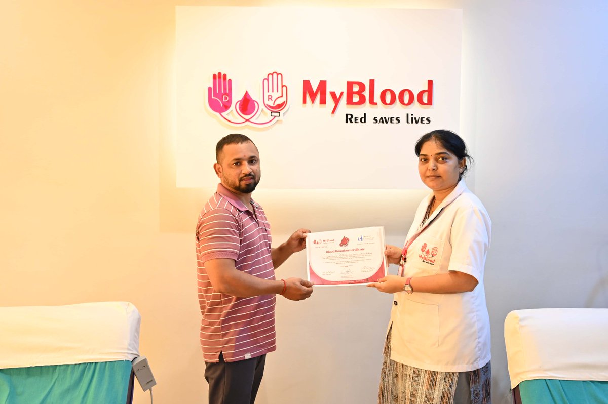 MyBloodIndia's tweet photo. Nilesh Arundekar demonstrated his commitment to saving lives by donating blood at MyBlood Charitable Blood Bank. His selfless act highlights the importance of blood donation in addressing critical healthcare needs and providing timely support to patients in emergencies. https://t.co/tYU5EvzR7L