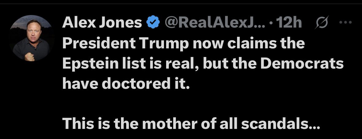Suddenly caring about kids now Alex ? You’re the mother of all scandals and fucked up conspiracies. 

Save the fake tears