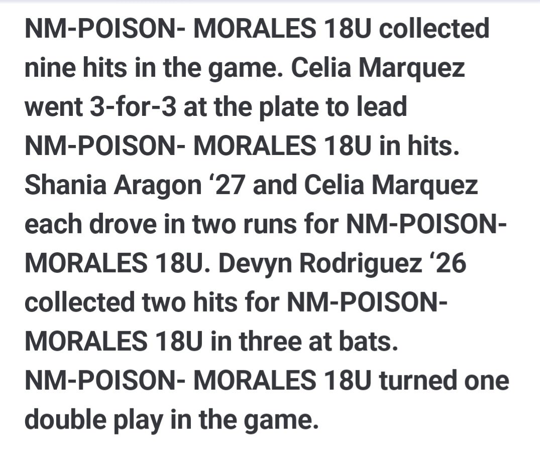 CeliaMarquez25's tweet image. TX Elite Championship Day 4...✅️ We came up short in the Championship game, but So proud of how we battled! I went 3 for 3 w/ a 2B In the last inning to get us closer. So grateful for this opportunity! @TAMUKSB @CAASoftballAdv @LineDsoftball @SBRRetweets @LL7NV @IHartFastpitch