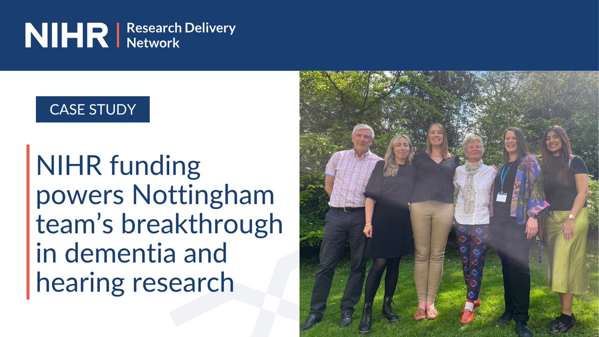NIHRrdn's tweet image. 🚀 Thanks to NIHR funding, Nottingham’s dementia & hearing research has soared! The team are shaping future research priorities for dementia and hearing loss.
Read here to find out how: 👇rdn.nihr.ac.uk/stories/advanc…
#DementiaResearch