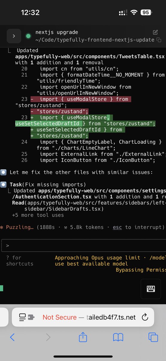 frankdilo's tweet image. Opus doing a very complex refactor while I am having lunch. 

200/mo best spend on the Claude Max subscription.