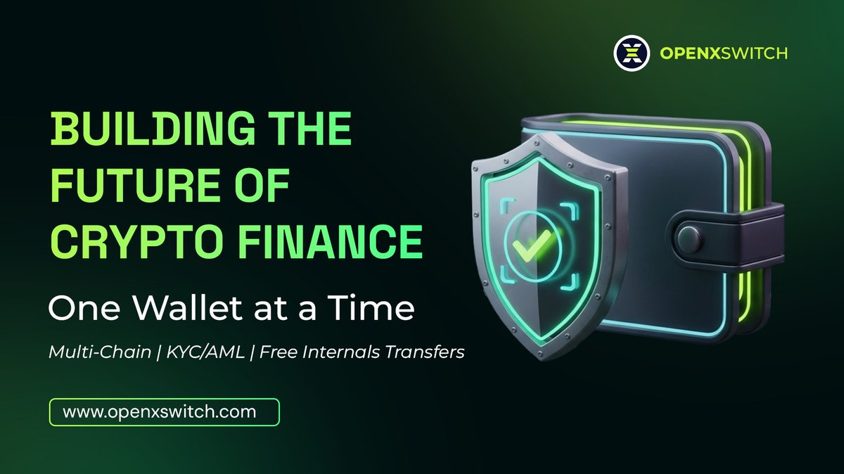 OpenXSwitch's tweet image. Building crypto finance, one wallet at a time.
OpenXSwitch powers fintechs &amp;amp; exchanges with secure multi-chain wallets, instant KYC/AML &amp;amp; seamless payments — all in one platform.
Let’s build together 
👉 openxswitch.com
#OpenXSwitch #CryptoInfra #Blockchain