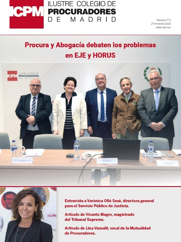 Iltre. Colegio de Procuradores de Madrid (@icpmad) on Twitter photo 📕 ⚖️ Presentamos un nuevo número de nuestra Revista ICPM. En Portada, «Procura y Abogacía debaten los problemas en #EJE y #HORUS», y un art. de la vicedecana, Carmen Giménez Cardona, con un análisis sobre este tema de interés común para ambas profesiones.
🎙️ En cuanto a la 📕 ⚖️ Presentamos un nuevo número de nuestra Revista ICPM. En Portada, «Procura y Abogacía debaten los problemas en #EJE y #HORUS», y un art. de la vicedecana, Carmen Giménez Cardona, con un análisis sobre este tema de interés común para ambas profesiones.
🎙️ En cuanto a la