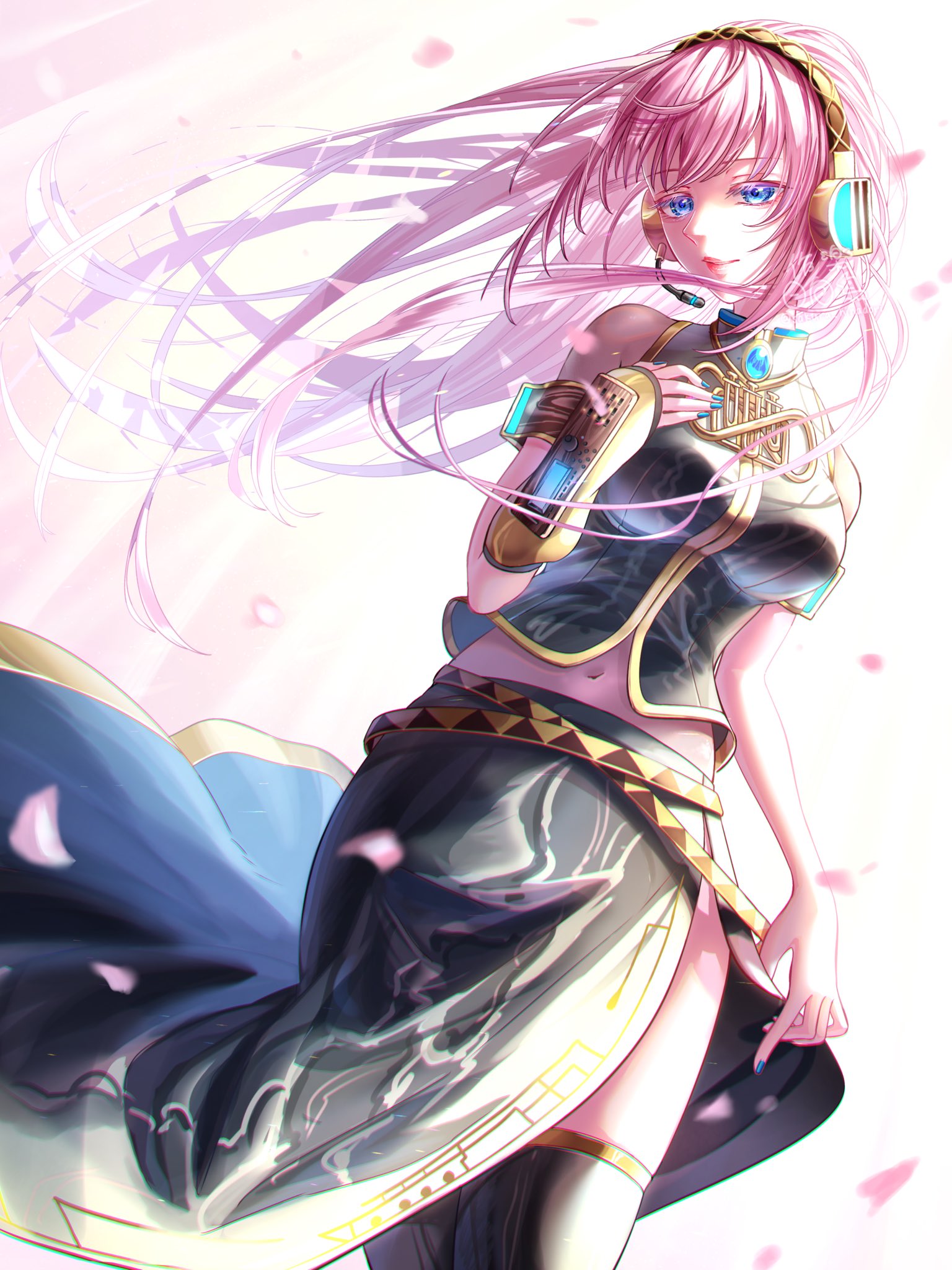 花咲き案内人‥ルカ　　　絵画原画 イラスト「巡音ルカ 「私は盾になる…」 」