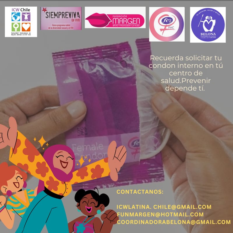 La ICW, Fundación Margen, Coordinadora Belona y el programa 'Siempre Viva en Vivo' de Radio Universidad de Chile, recuerdan e invitan a solicitar tu condón vaginal e interno a todos los centros de salud pública. Es gratuito, útil y práctico. 

Santiago de Chile, 14 julio 2025 😘