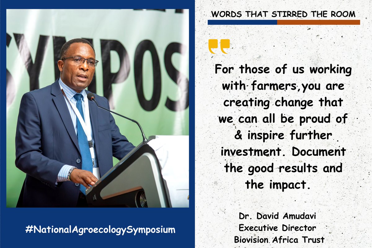 Dr. David Amudavi reminded us that many orgs are driving real change with farmers — from production to research and value addition.

Sadly, much of it goes undocumented. Sharing our impact is key to unlocking greater support and scaling agroecology. 🌱
#AgroecologyKE