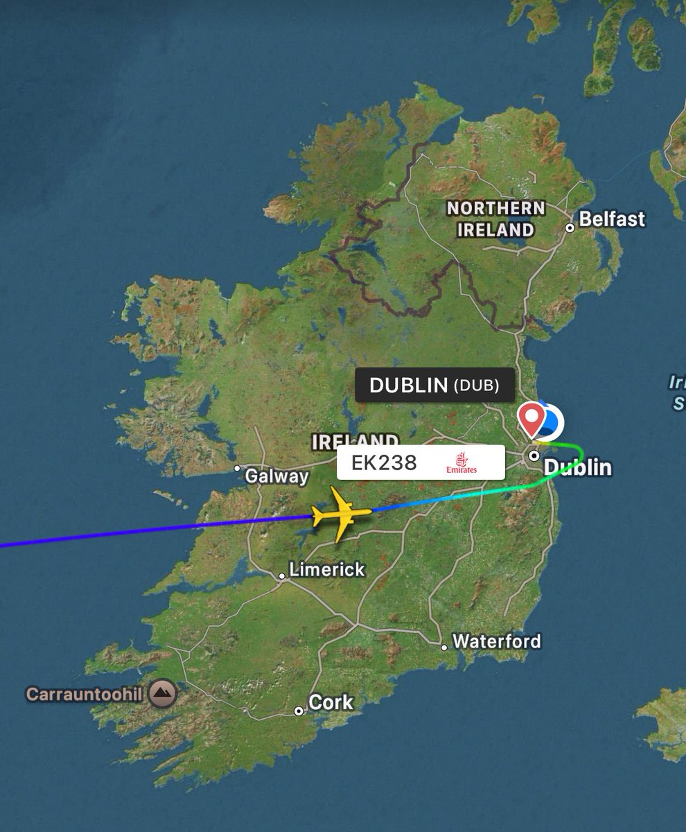 Earlier this morning, Emirates Airlines flight EK238 from Boston to Dubai Diverted to Dublin Airport Due to a Medical emergency 

The flight carried out a fuel jettison for 30 minutes before reaching the irish coast to lower the landing weight.

The passenger was offloaded and