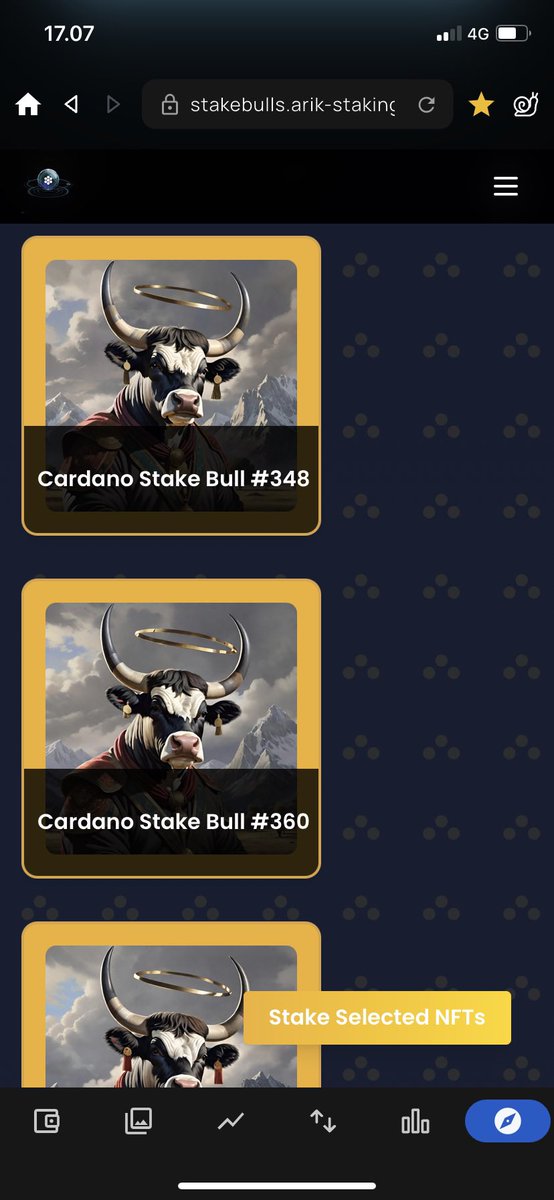 It’s 1 click on phone📱to stake &amp; claim your bull and tokens to youre <a href="/vesprwallet/">V E S P R</a> 2155 stake keys🔑 left 

stakebulls.arik-staking.tech🤝🏻

Find us on Discord dripping % $CsB v1 &amp; $CsB &amp; 5 token in stake to our community we seek Stakers its very simple 1 click when you have a bull🔑
