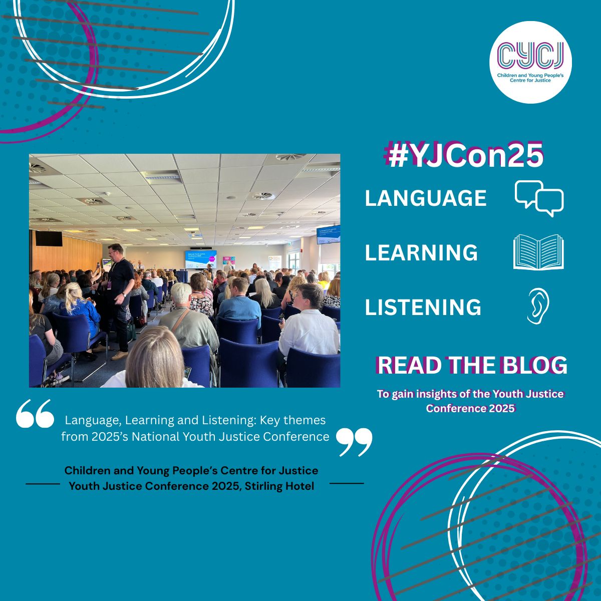 CYCJScotland's tweet image. From hearing lived experience to the importance of respectful language, we explore the key themes of this year's National Youth Justice Conference in this thoughtful blog. Read it here: buff.ly/8bxhroy
#YouthJustice #CYCJ #Safeguarding #ChildrensHearings #TraumaInformed