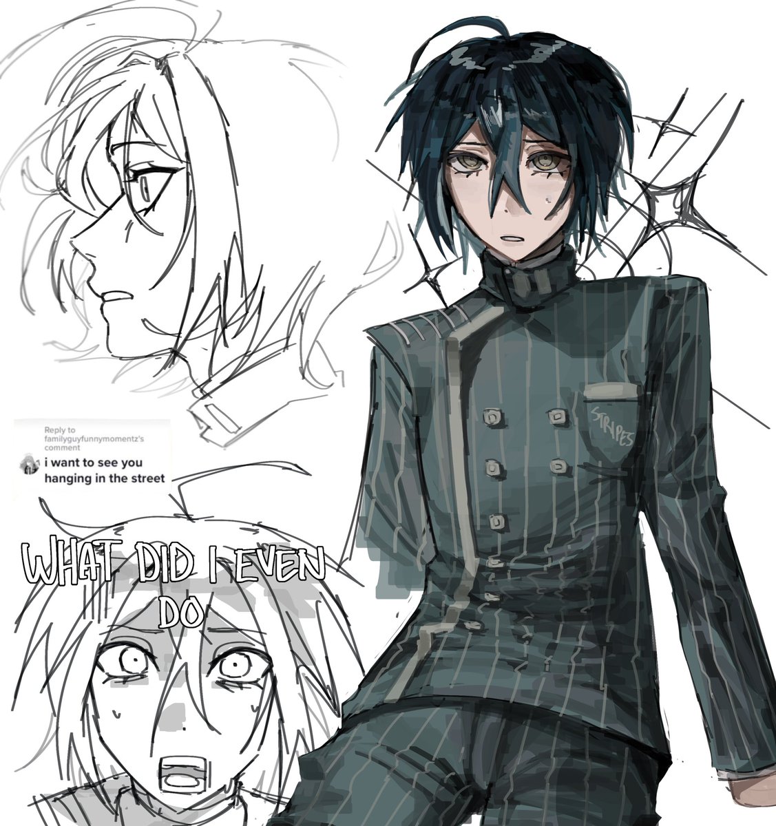 HungryStripes's tweet image. #danganronpa Shuichi doodle