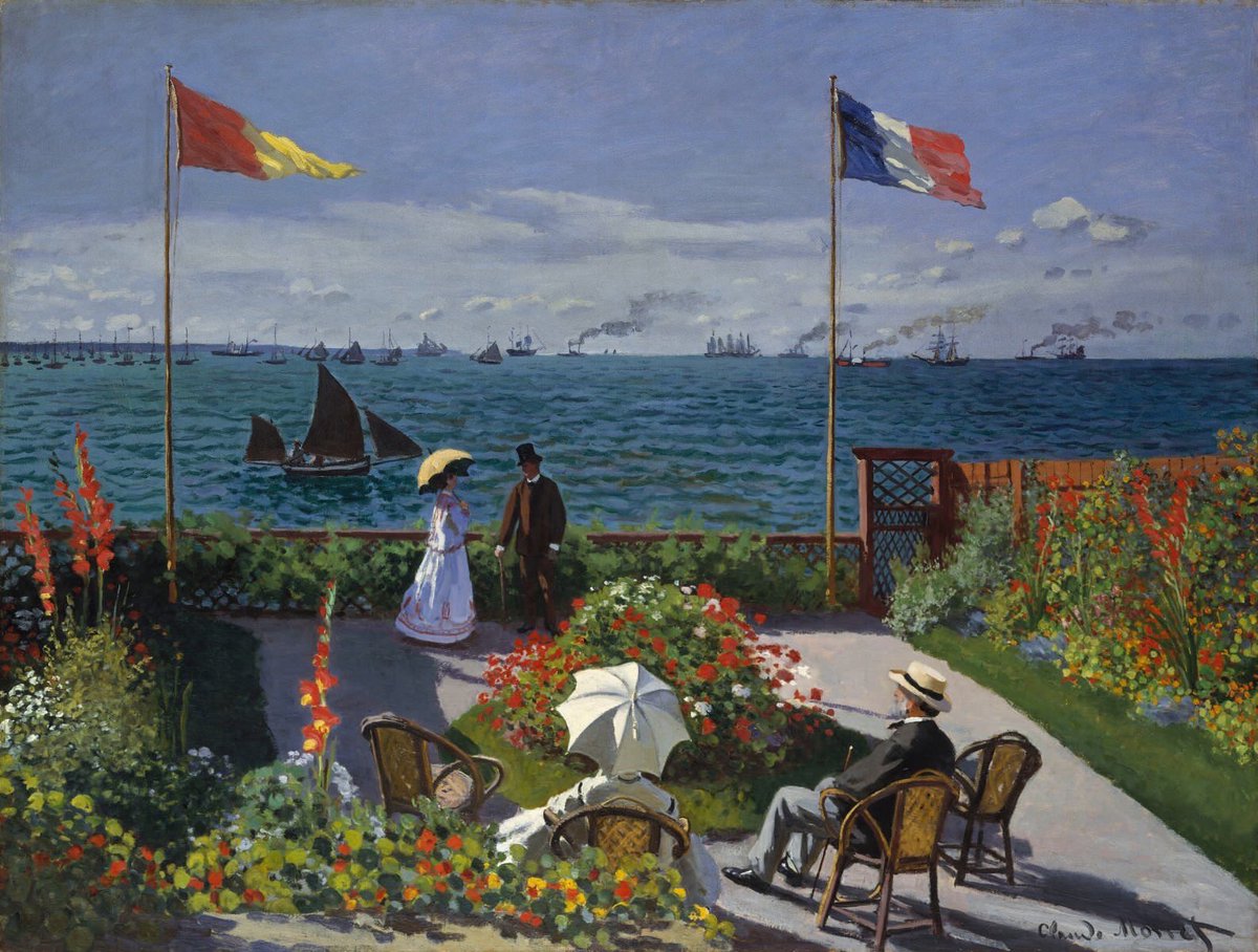 frankviart's tweet image. Claude Monet. Terrasse à Sainte-Adresse. 1867.