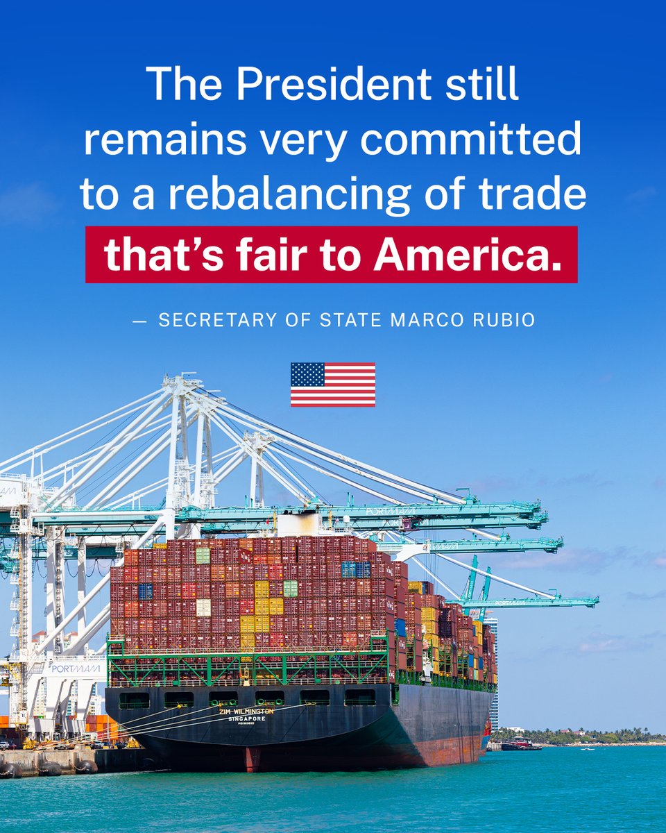 AfricaMediaHub's tweet image. "The President still remains very committed to a rebalancing of trade that’s fair to America." — Secretary of State Marco Rubio