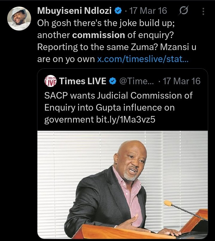 This is Ndlozi when Zuma established an enquiry.