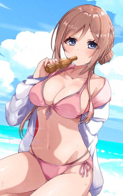 公式でパーカー水着が来たので色味調整したのも載せておきます 