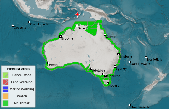 No #tsunami threat to Australia from magnitude 6.7 #earthquake near TANIMBAR ISLANDS REGION, INDONESIA. Latest advice at bom.gov.au/tsunami.