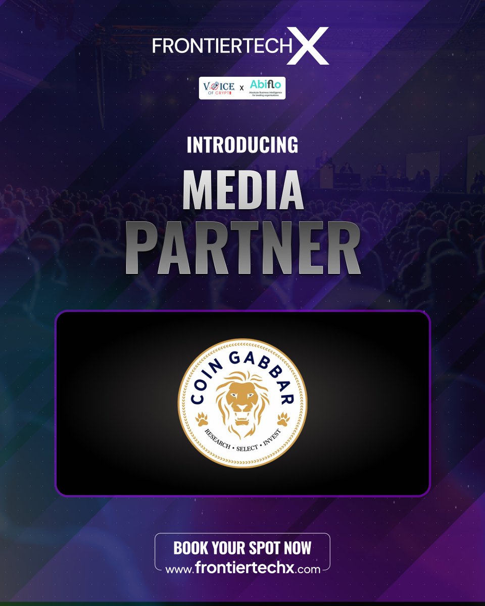Donbit (@donbit_) on Twitter photo 🚀 Excited to welcome <a href="/coin_gabbar_/">Coin Gabbar</a> as a media partner for #FrontierTechX London 2025 — your one-stop hub for crypto news, insights & learning.
🗓️ July 22 | 📍 London
🎟️ lu.ma/qbbycvzp
🌐 frontiertechx.com
🔗 coingabbar.com 🚀 Excited to welcome <a href="/coin_gabbar_/">Coin Gabbar</a> as a media partner for #FrontierTechX London 2025 — your one-stop hub for crypto news, insights & learning.
🗓️ July 22 | 📍 London
🎟️ lu.ma/qbbycvzp
🌐 frontiertechx.com
🔗 coingabbar.com