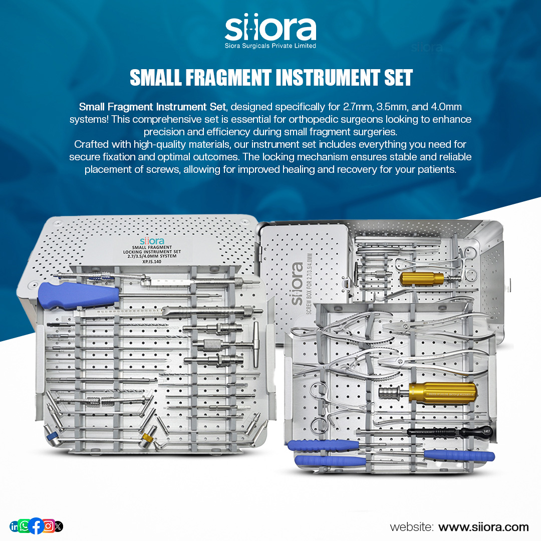siorasurgicals's tweet image. Small Fragment Instrument Set, designed specifically for 2.7mm, 3.5mm, and 4.0mm systems!
siiora.com/product/small-…
#SmallFragmentSet #OrthopedicInstruments #LockingplateSystem #orthopedicimplants  #SioraSurgicals