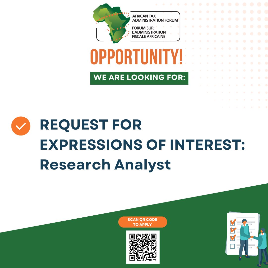ATAFtax's tweet image. Opportunity at ATAF!
We are inviting applications for expressions of interest for a Research Analyst.
🔗 Apply here: ataftax.org/careers/
#ATAF
#Opportunities