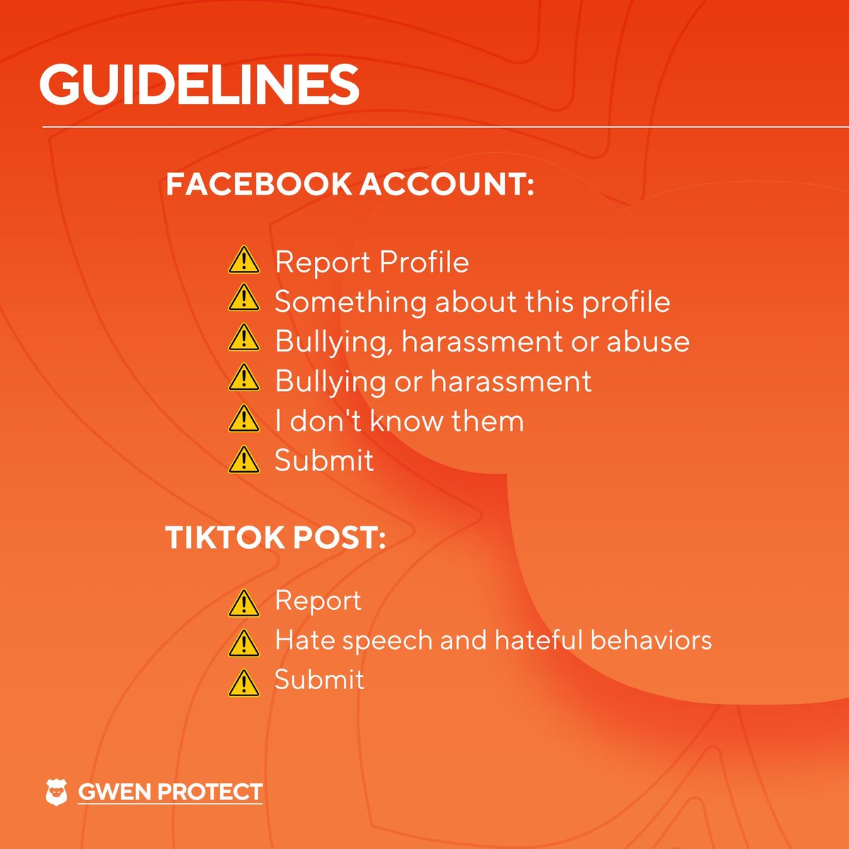 📣 Gwen Protect Team Guidelines for 3PM, 6PM, and 8PM Mass Reporting today.