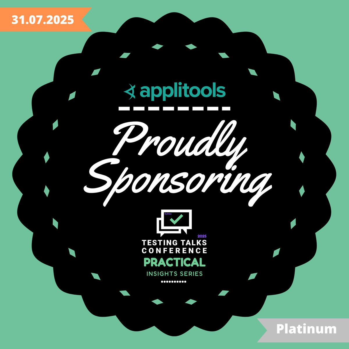 Applitools's tweet image. We’re proud to be sponsoring Testing Talks Conference in Sydney on Thursday, July 31st. 

🎟️ Testing Talks brings together passionate testers, engineers, and leaders from across Australia. Come join us: testingtalks.com.au

#TestingTalksConference