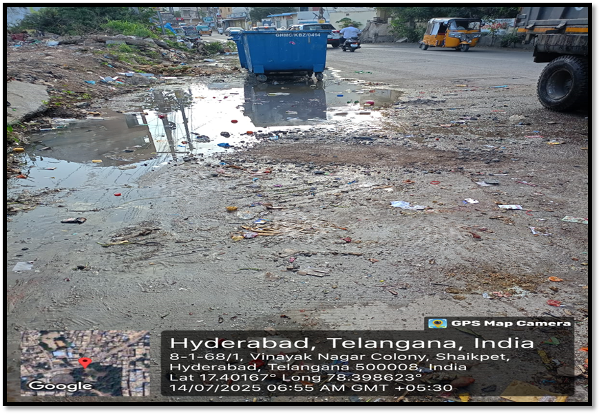 Dear Citizen,   
Your grievance has been addressed and resolved. As part of our continous efforts to enhance the waste management system, we have implemented measures aimed at creating a cleaner and more sustainable environment.
<a href="/GHMCOnline/">GHMC</a>
<a href="/ntdailyonline/">Namasthe Telangana</a>