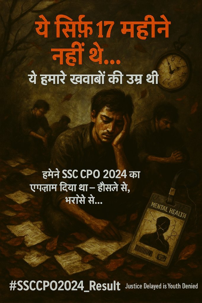 upbasic_shiksha's tweet photo. रिज़ल्ट रुका है, नोटिफिकेशन गायब है, और सिस्टम खामोश है! क्या यही है सुशासन की परिभाषा?

SSC CPO 2024 का फाइनल रिज़ल्ट 4 महीने से पेंडिंग
CPO 2025 का कोई अता-पता नहीं
#SSCCPO2024_Result  #SSCCPO2024_Result https://t.co/PWMEK7DGVT