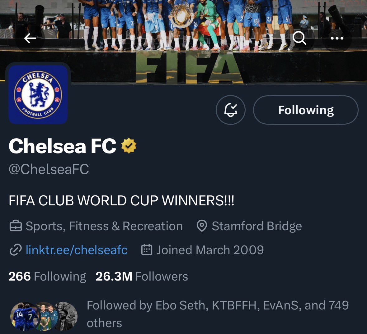 Abasoke10's tweet photo. We are World Champions, again!!!
@ChelseaFC 🎉🎉🎉 https://t.co/8EeNVvmh2E