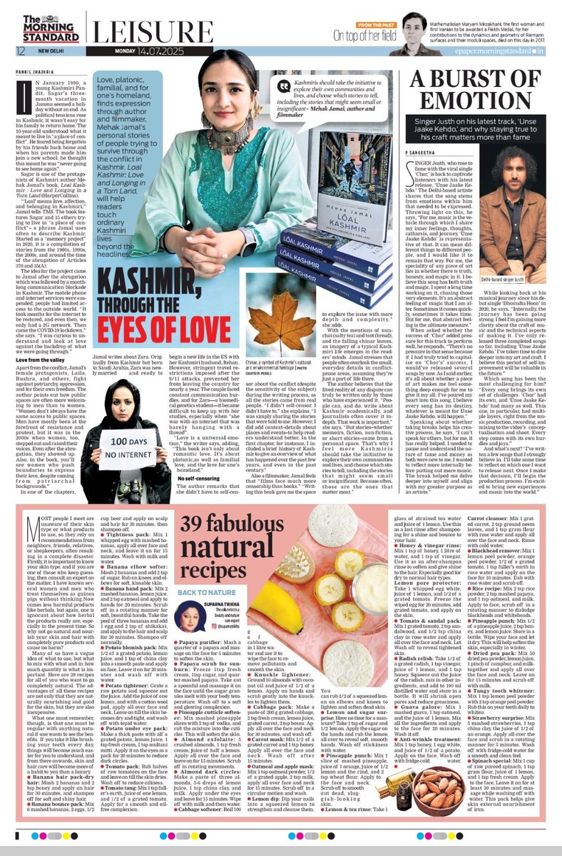 TNIE Features (@tniefeatures) on Twitter photo In today's <a href="/TheMornStandard/">TheMorningStandard</a>, author and filmmaker Mehak Jamal talks about multiple dimensions of love that find expression in her new book, 'Loal Kashmir: Love And Longing In A Torn Land'
<a href="/santwana99/">santwanabhattacharya</a> <a href="/PGhoshTNIE/">Paramita Ghosh</a>
Read: newindianexpress.com/cities/delhi/2… In today's <a href="/TheMornStandard/">TheMorningStandard</a>, author and filmmaker Mehak Jamal talks about multiple dimensions of love that find expression in her new book, 'Loal Kashmir: Love And Longing In A Torn Land'
<a href="/santwana99/">santwanabhattacharya</a> <a href="/PGhoshTNIE/">Paramita Ghosh</a>
Read: newindianexpress.com/cities/delhi/2…