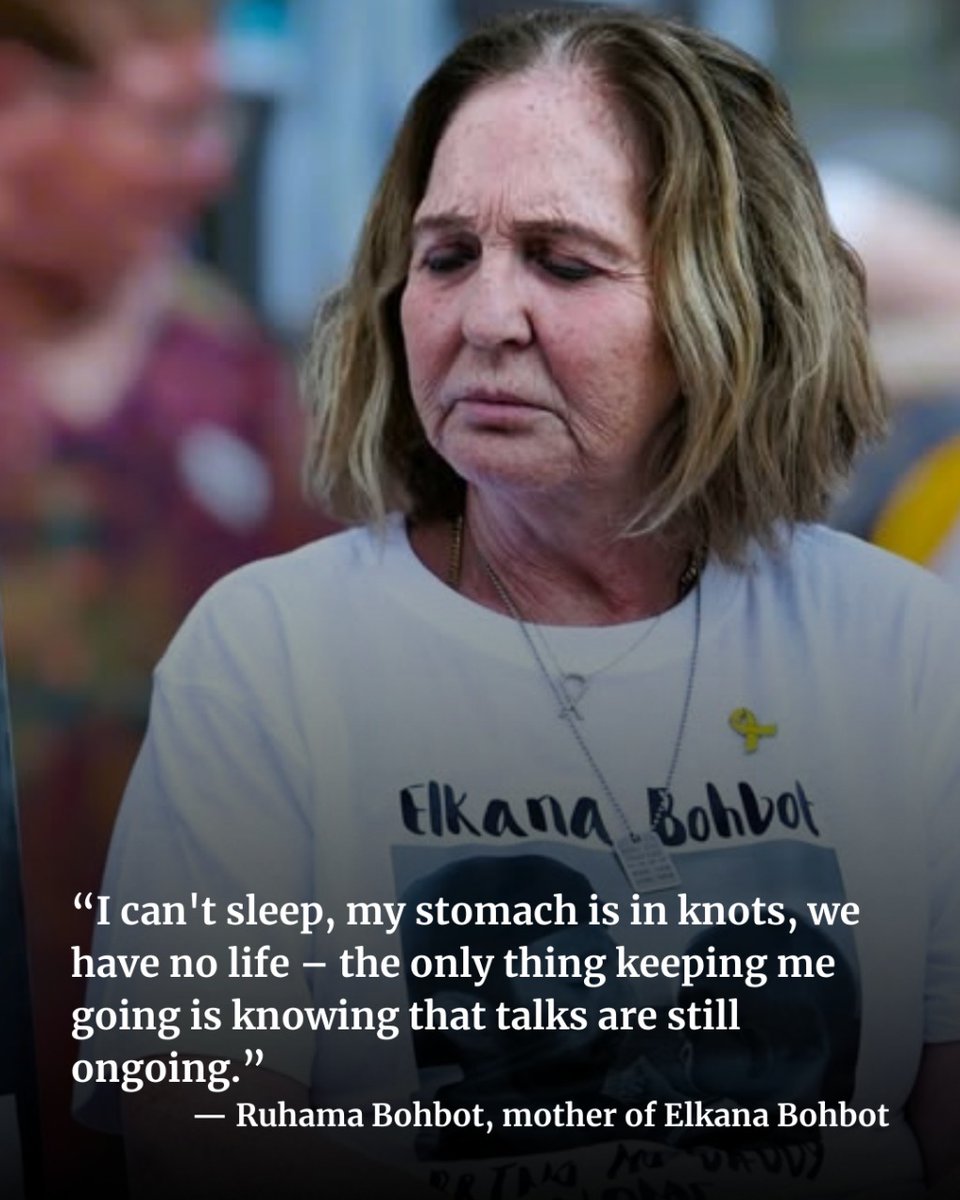 This is Ruhama Bohbot, mother of Elkana Bohbot — and my mother-in-law.

She is 60 years old. And at this age, she’s fighting on the streets for her son, who has been held in captivity for 647 days.

She can’t sleep. Her stomach is in knots. She barely speaks now.
She has no life
