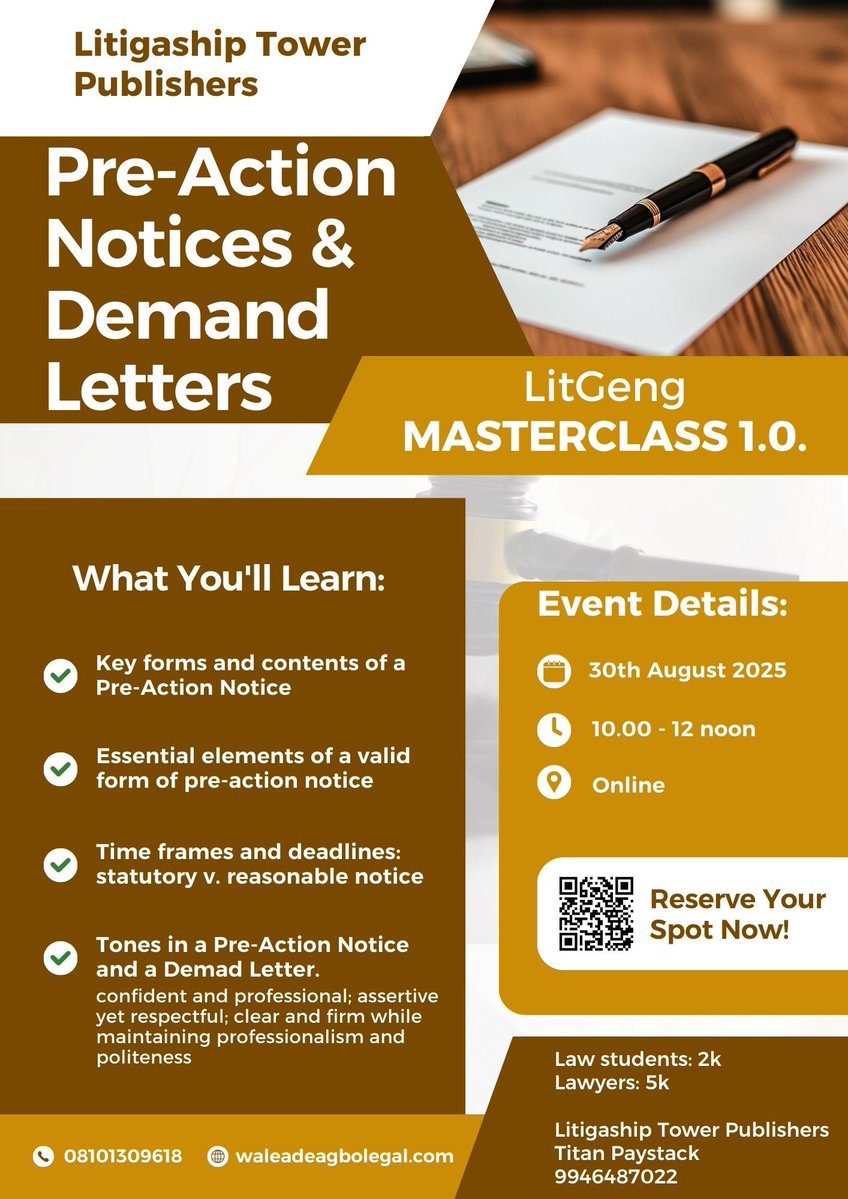 WATLegal's tweet image. Registration link to LitGeng Masterclass 1.0.

#LitGeng🚀 

forms.gle/ofvzZ3hBTQPSWa…