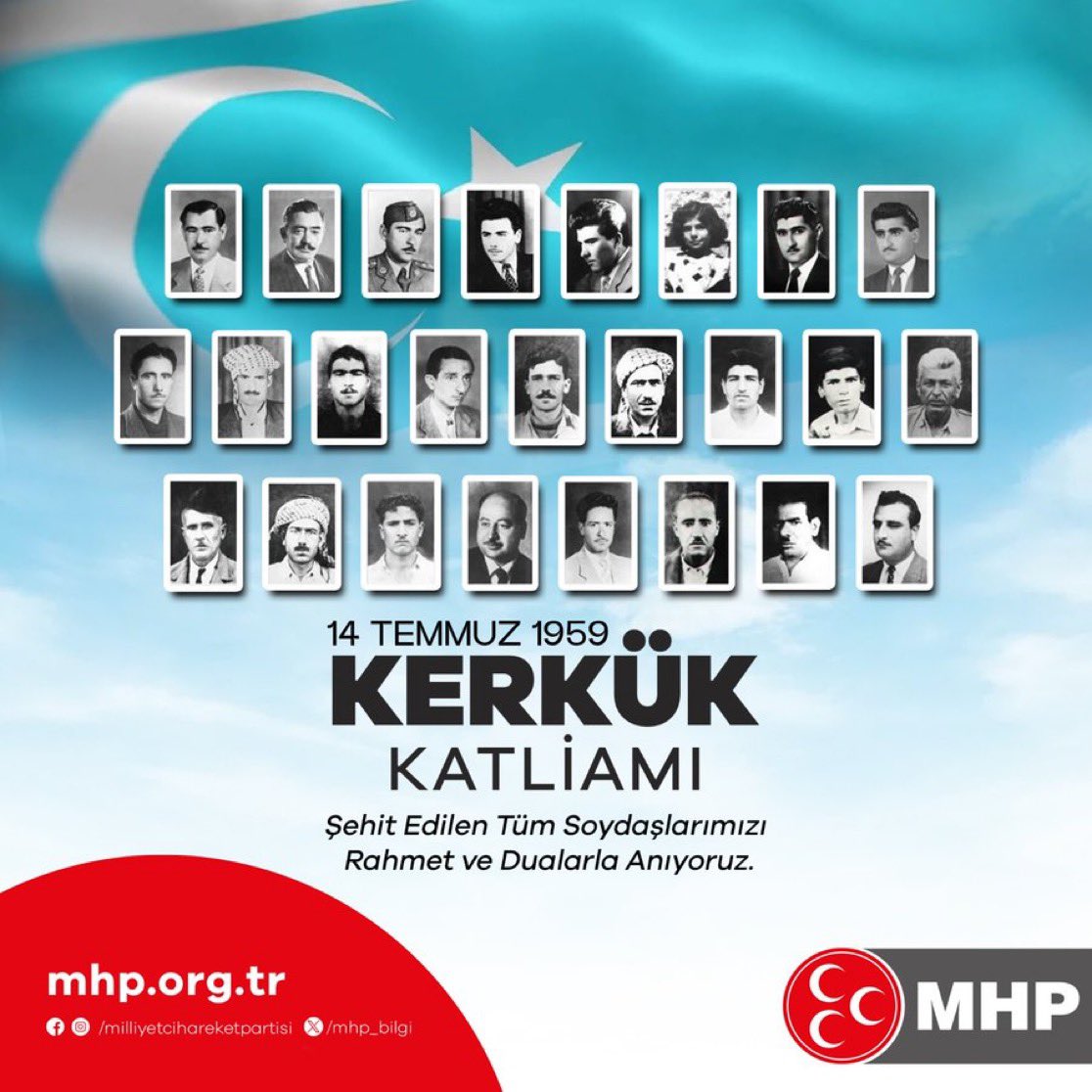 Kerkük Katliamı'nın Yıl Dönümünde Şehit Edilen Tüm Soydaşlarımızı Rahmet ve Dualarla Anıyoruz.