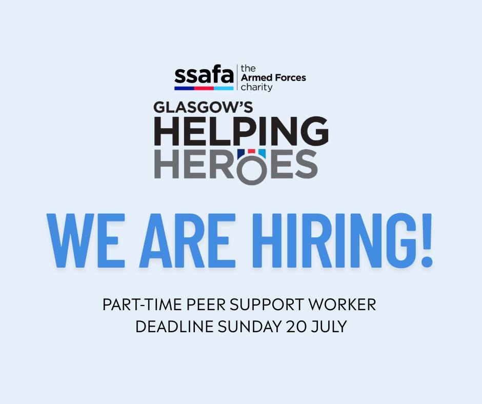Veterans Scotland (@veteransscot) on Twitter photo Exciting Opportunity!
<a href="/GHelpingHeroes/">GlasgowHelpingHeroes</a> is currently recruiting for a Peer Support Worker! If you or someone you know is passionate about making a difference, please share this with your network.
Full job advert: app.beapplied.com/apply/vpcosh5q…
#HelpHelpHeroes #JobOpportunity #Glasgow Exciting Opportunity!
<a href="/GHelpingHeroes/">GlasgowHelpingHeroes</a> is currently recruiting for a Peer Support Worker! If you or someone you know is passionate about making a difference, please share this with your network.
Full job advert: app.beapplied.com/apply/vpcosh5q…
#HelpHelpHeroes #JobOpportunity #Glasgow