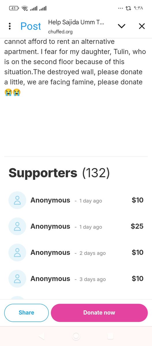 tolin876's tweet image. During the last four days all I got was $55 please help me this is not enough to buy flour or food we need your support don't let us die of hunger your singing for food my family please share and donate you were a hope for us😭💔🙏
chuffed.org/project/127415…