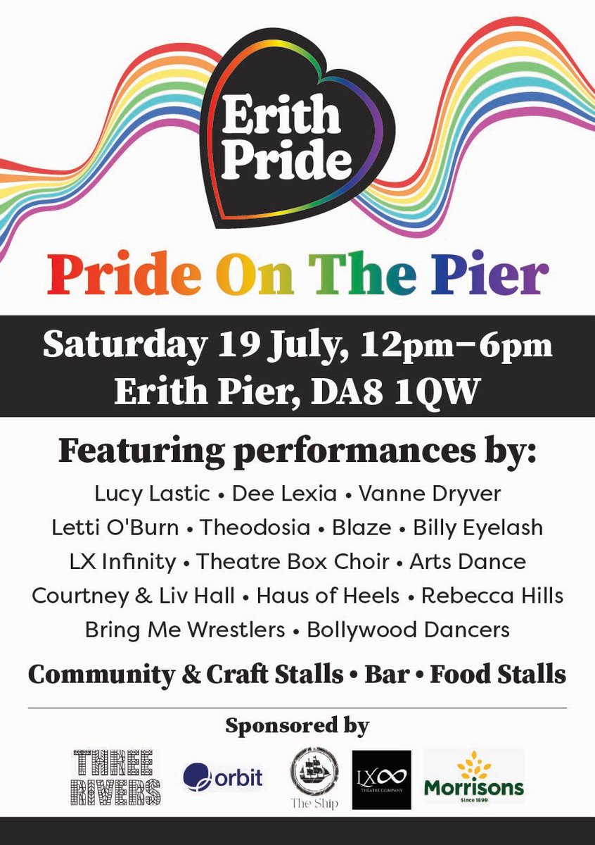MPSBexley's tweet image. PRIDE ON THE PIER
Saturday 19th July 2025
12-6pm
Erith Pier, DA8 1QW
#CommunityCrimeFighting