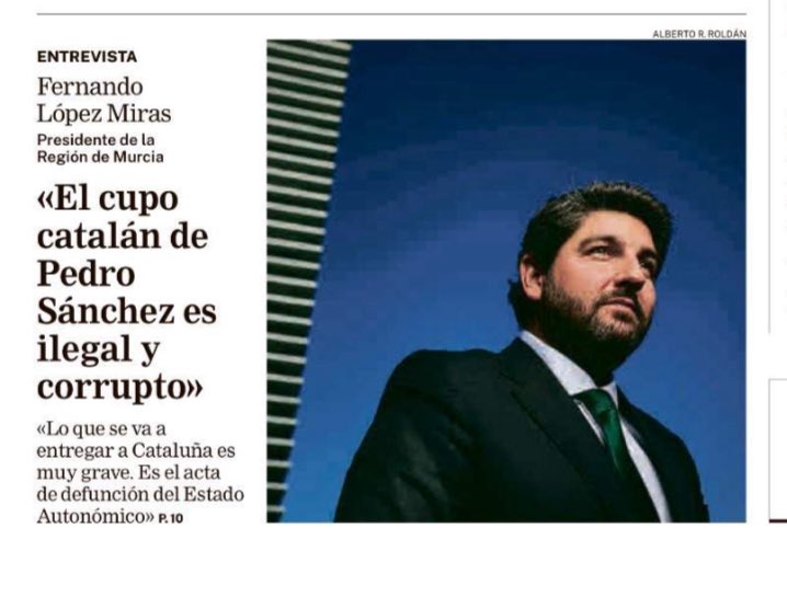 Conchita Ruiz Caballero (@contxaruiz) on Twitter photo Ante los privilegios del Gobierno de Pedro Sánchez a unas comunidades frente a otras para mantenerse en el poder, el presidente <a href="/LopezMirasF/">Fernando López Miras</a> advierte que “en la Región de Murcia no nos vamos a callar ni a quedar quietos”. Ante los privilegios del Gobierno de Pedro Sánchez a unas comunidades frente a otras para mantenerse en el poder, el presidente <a href="/LopezMirasF/">Fernando López Miras</a> advierte que “en la Región de Murcia no nos vamos a callar ni a quedar quietos”.