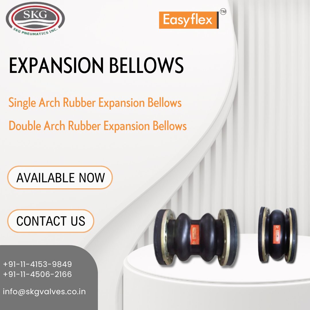 SKG_Pneumatics's tweet image. Protect your pipeline with Easyflex Expansion Bellows – single &amp;amp; double arch.
🟠 Available Now at SKG Pneumatics.
🔩 Flexible. Durable. Efficient.
#ExpansionBellows #Easyflex #VibrationControl #RubberBellows #PipelineProtection #HVACAccessories #SKGPneumatics #IndustrialFittings