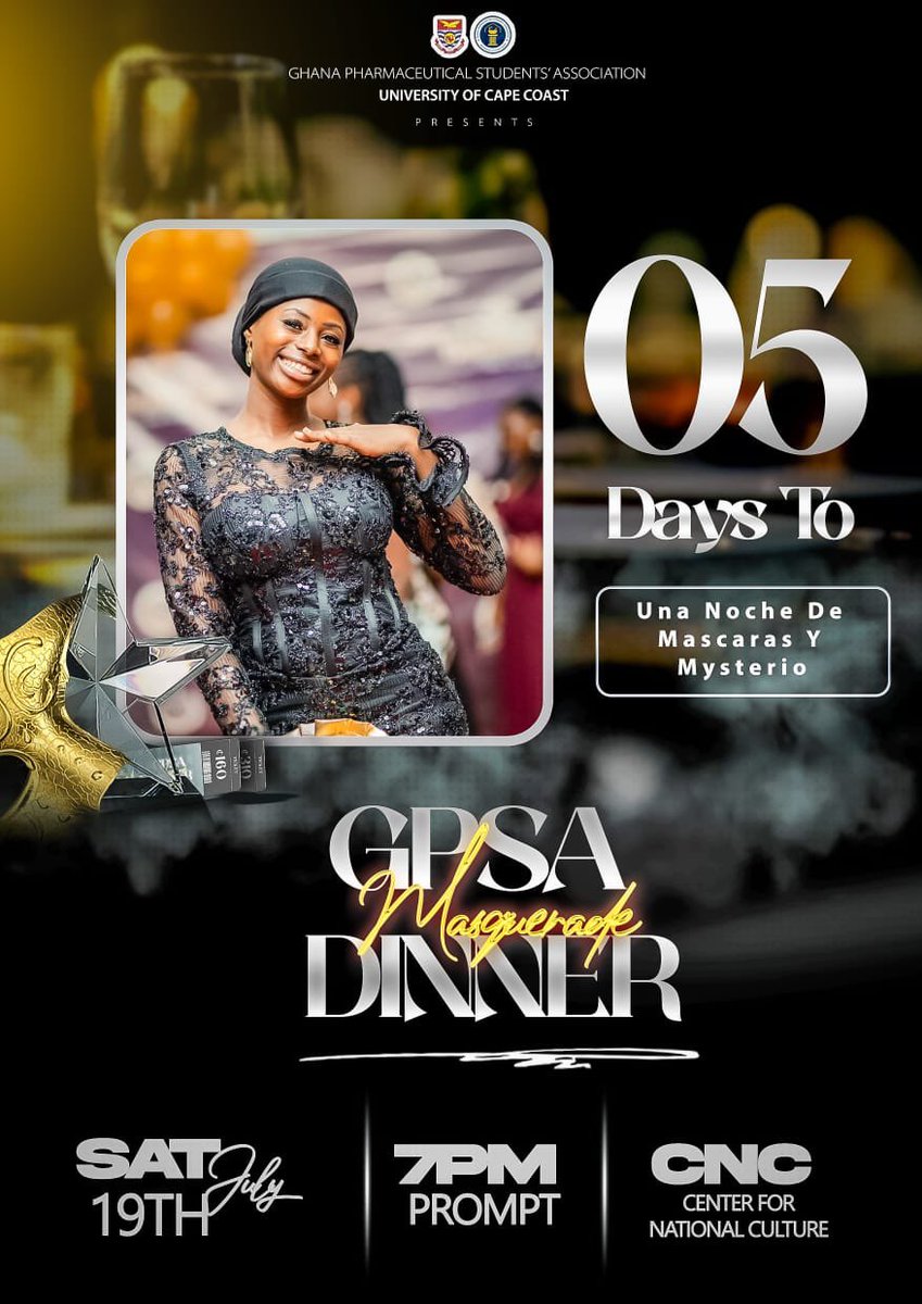 🎭 5 DAYS TO GO!
The mystery, the magic, the moment — it’s almost here! 🔥💃🏾🕺🏽

Get your mask ready. Shine those shoes.
📅 July 19 | CNC
This night? Unreal.

#5DaysToGo 
#MasqueradeMadness #MaskedAndReady