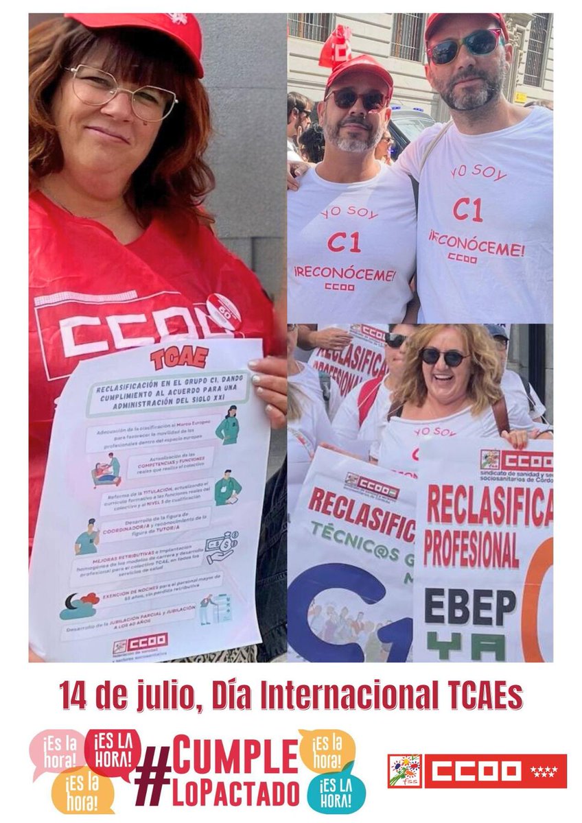 #FelizLunes Vamos a por el lunes‼️

🎉Celebrando el Día #14Julio 

📢Reivindicando nuestro lugar.

Los y las TCAEs somos C1 .

Reclasificación YA‼️