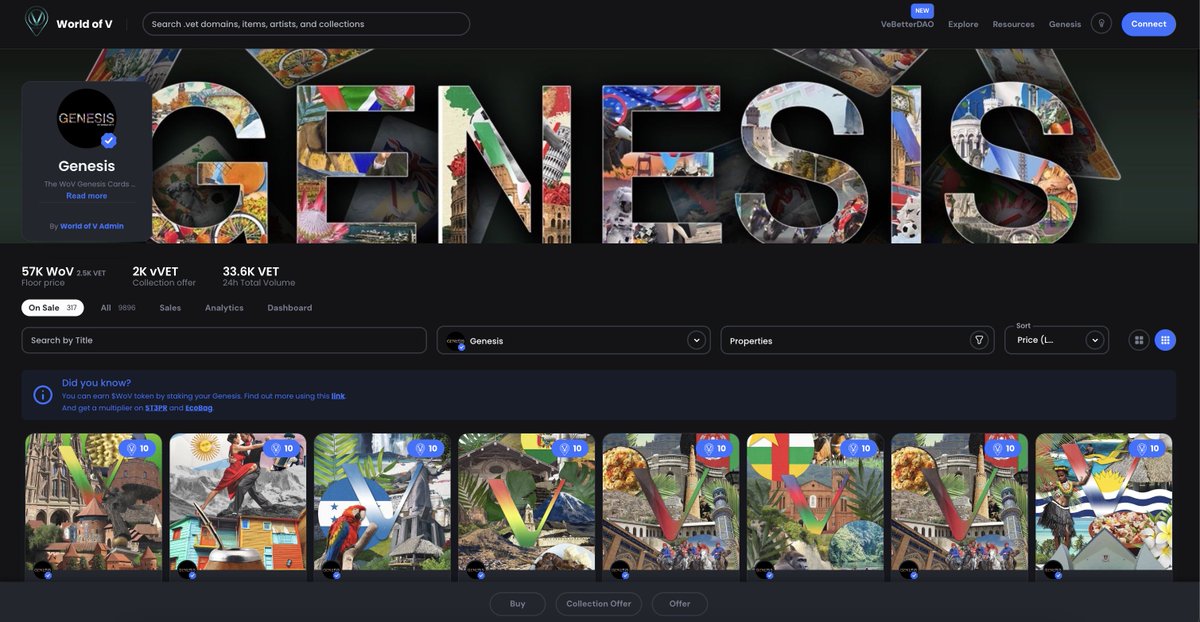 Genesis Collection - World of V (@genesiswov) on Twitter photo 🌍Week 29🌍
Floor 2400 $VET/ 57K $WoV
🆙Holder 894
NFT Staked 69%
🆙APY 6,67%
🆙VET-WoV 22,83
Start collecting on <a href="/worldofv_art/">World Of V | Green NFT Marketplace</a>
worldofv.art/collection/gen…
worldofv.art/collection/gen… 🌍Week 29🌍
Floor 2400 $VET/ 57K $WoV
🆙Holder 894
NFT Staked 69%
🆙APY 6,67%
🆙VET-WoV 22,83
Start collecting on <a href="/worldofv_art/">World Of V | Green NFT Marketplace</a>
worldofv.art/collection/gen…
worldofv.art/collection/gen…