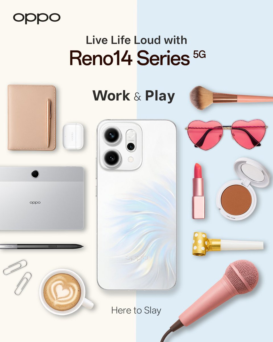 🎉WORK or PLAY | Here to SLAY 😎
Doesn’t matter if you are slaying it at work or living the dream on your weekends, OPPO Reno14 Series fits right into your every moment.  

With AI-powered technology, life’s fleeting moments are no longer out of reach. Capture precious memories